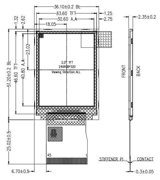 2,0-дюймовый IPS TFT ЖК-модуль, разрешение 240×320 914 (4)