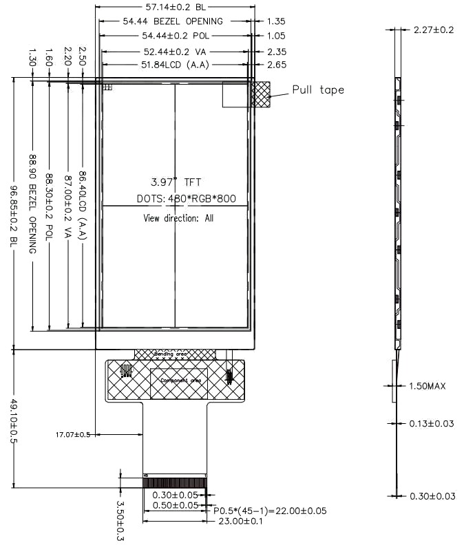 3,97-дюймовый IPS TFT LCD модуль с разрешением 480×800 914 (4)
