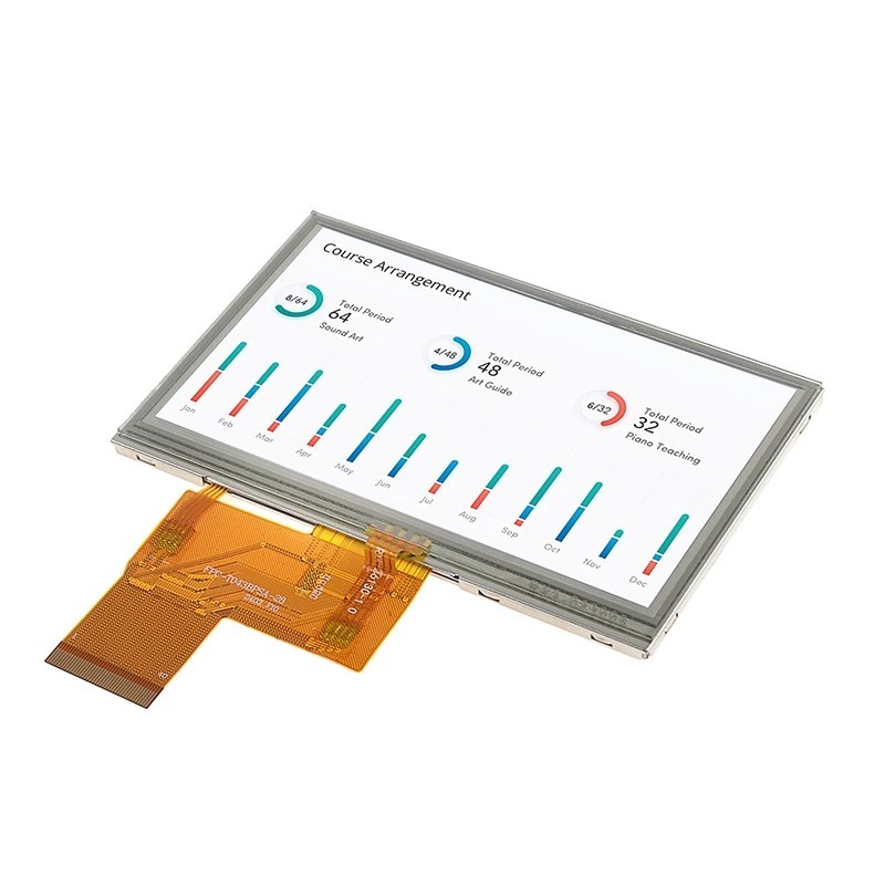 4,3-дюймовый IPS TFT LCD-модуль (разрешение 480×272) с резистивной сенсорной панелью