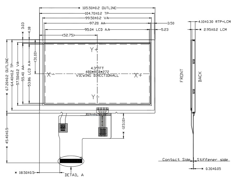 4,3-дюймовый IPS TFT LCD-модуль (разрешение 480×272) 914 (4)