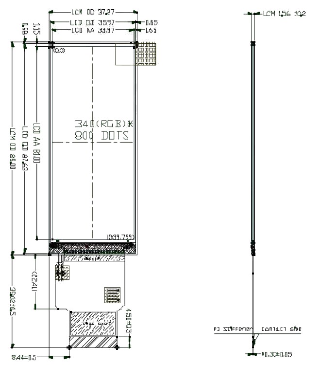 IPS TFT ЖК-модуль вытянутого формата (bar-type) с диагональю 3,45 дюйма 914 (4)