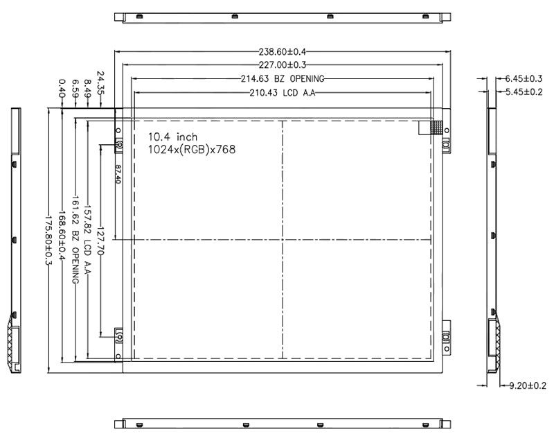 IPS TFT ЖК-модуль с диагональю 10,4 дюйма, высокой яркостью (1000 кдм²) 9142 (4)