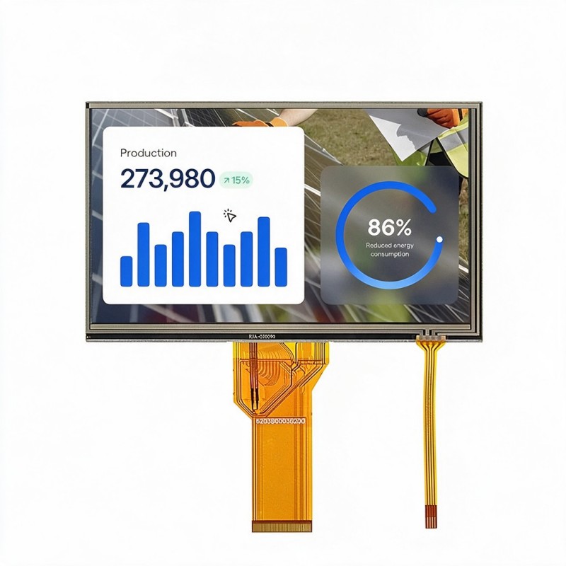 Модуль дисплея TN TFT-LCD с диагональю 7,0 дюйма, 800×480 пикселей и резистивной сенсорной панелью