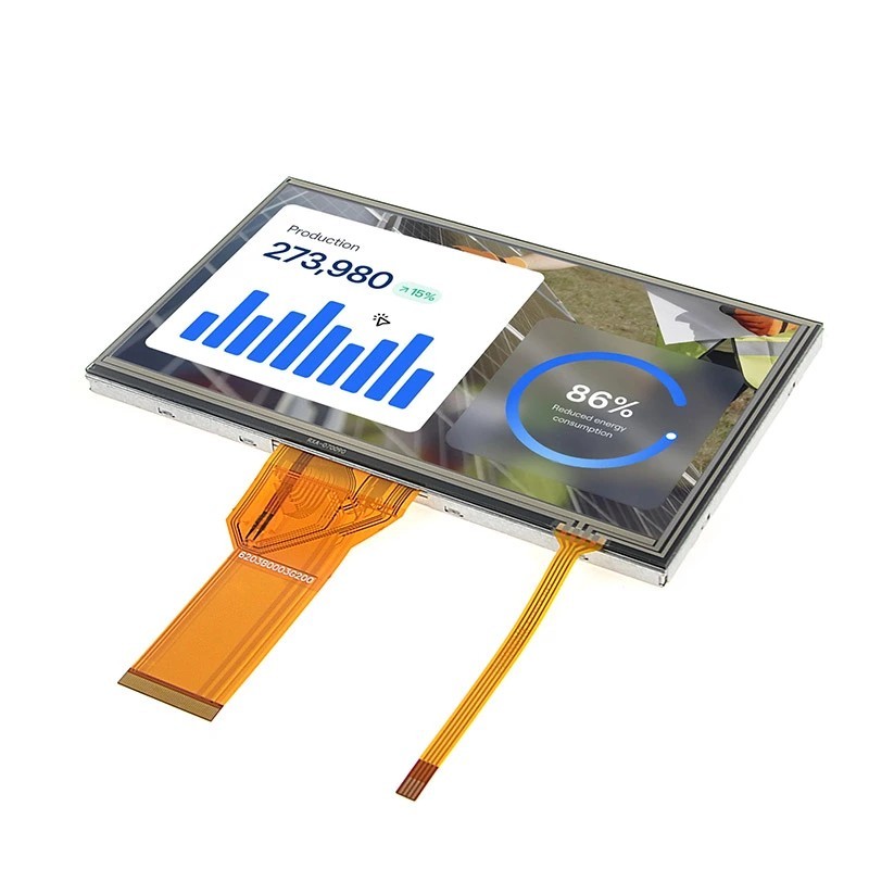 Модуль дисплея TN TFT-LCD с диагональю 7,0 дюйма, 800×480 пикселей и резистивной сенсорной панелью
