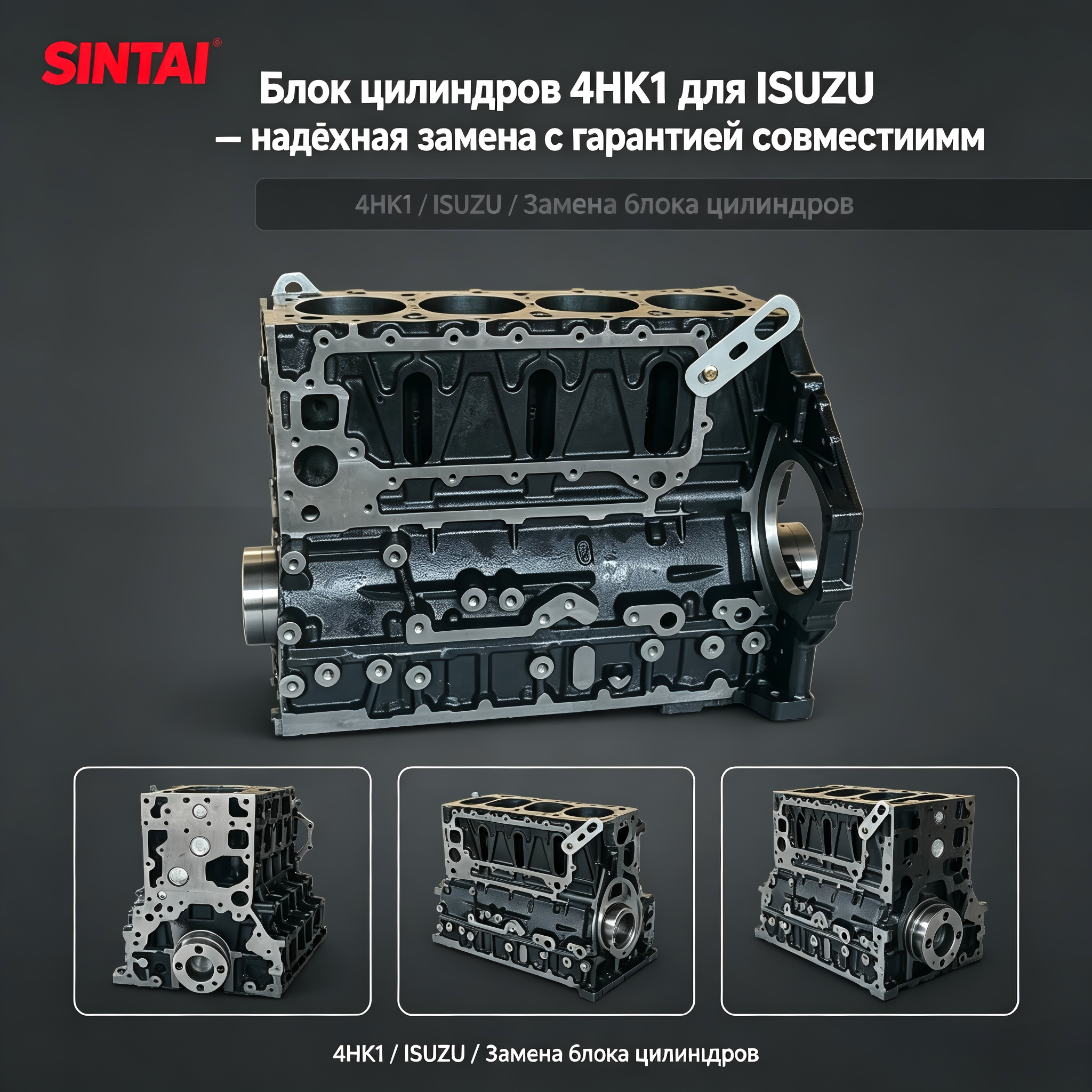 Короткий блок цилиндров 4HK1 для ISUZU — надёжная замена с гарантией