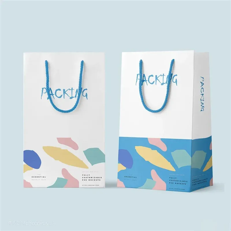 Белые картонные подарочные пакеты