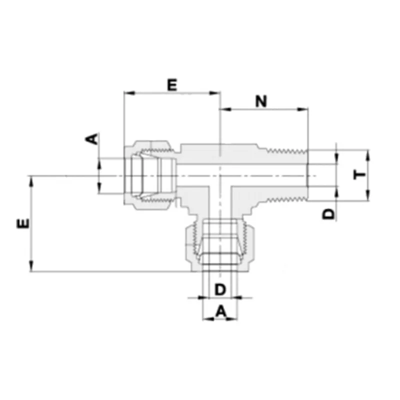 Наружный резьбовой прямой тройник