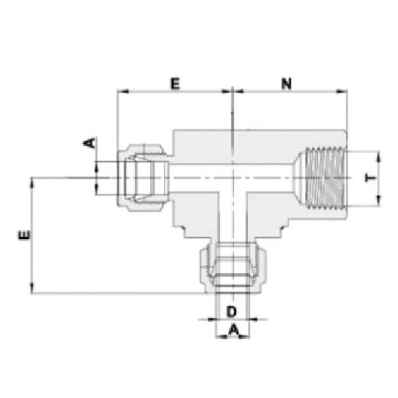 Наружный резьбовой прямой тройник