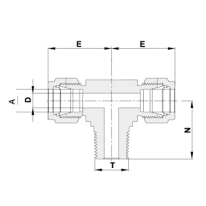 Наружный резьбовой прямой тройник
