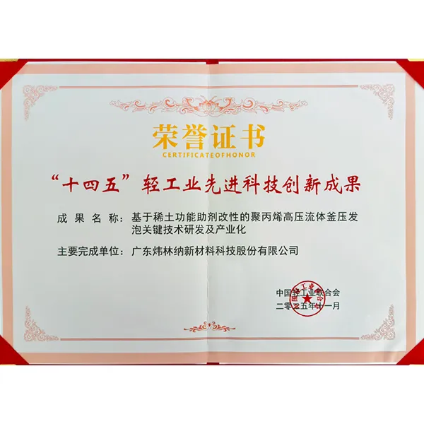 Технология EPP компании Weilinna получила национальную награду, сломав иностранную монополию и став лидером в отрасли