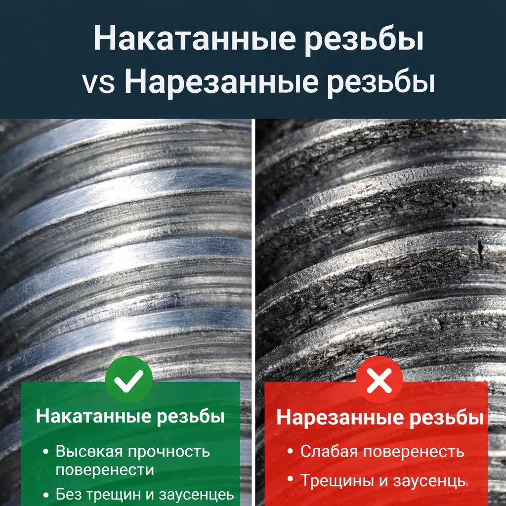 Основные преимущества резьбонакатных станков по сравнению с традиционными методами нарезания резьбы