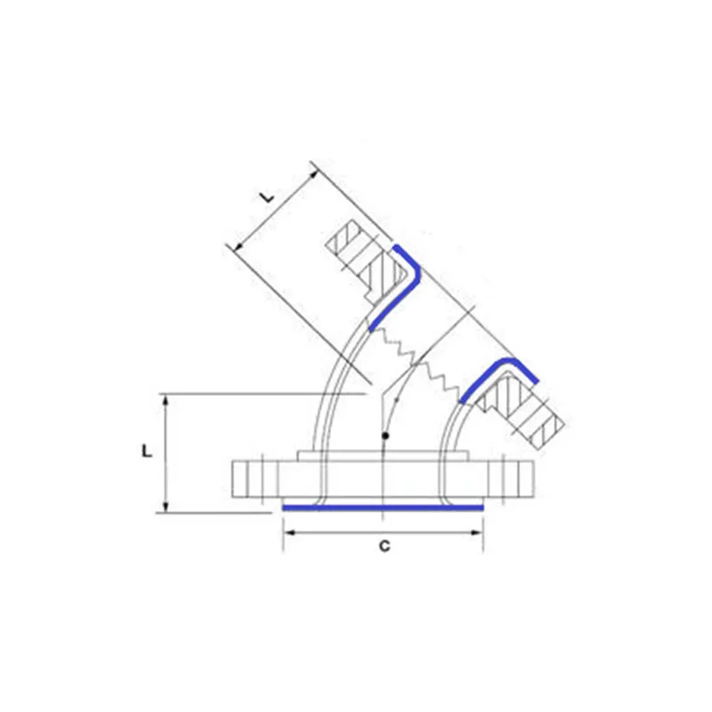 Отвод 45° футерованный фторопластом-4