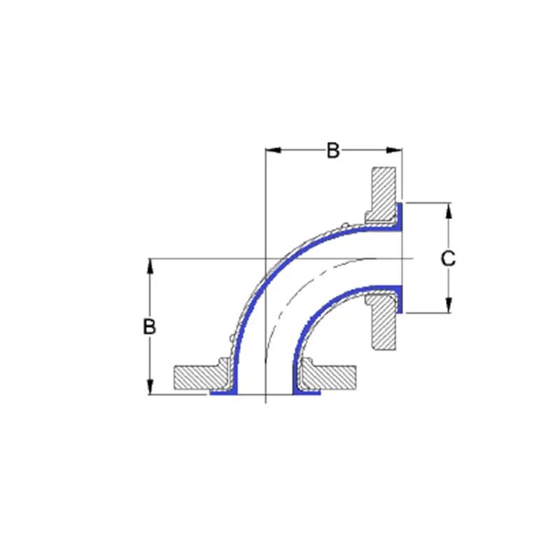 Отвод 90° футерованный фторопластом-4