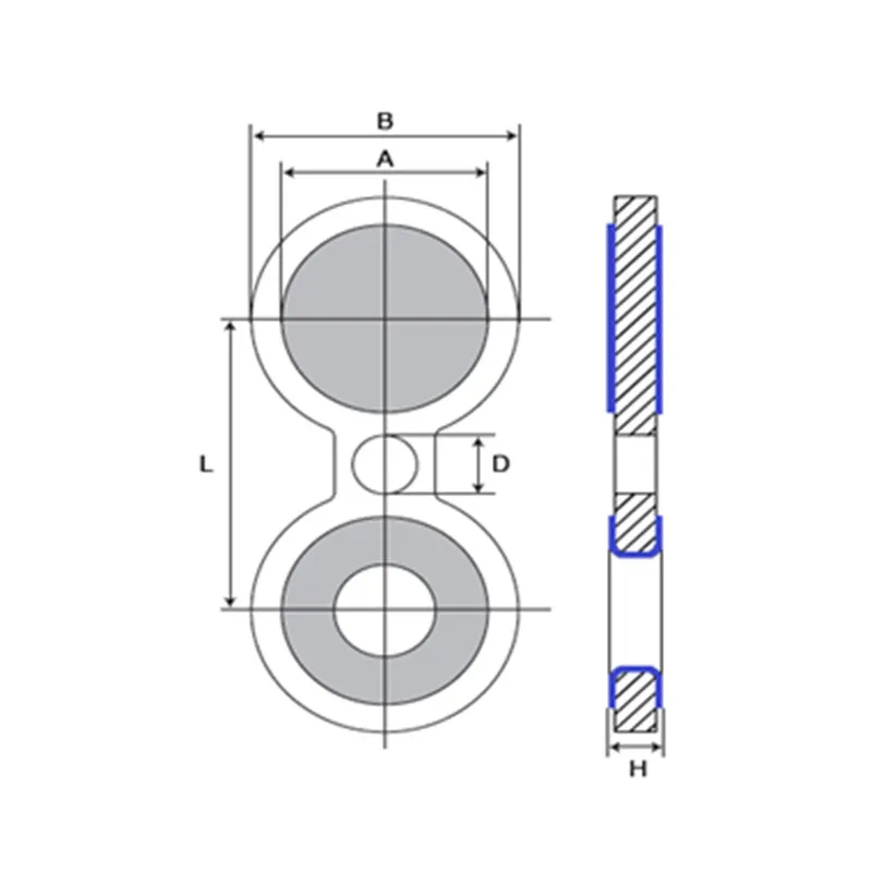 Очковая заглушка футерованный фторопластом-4