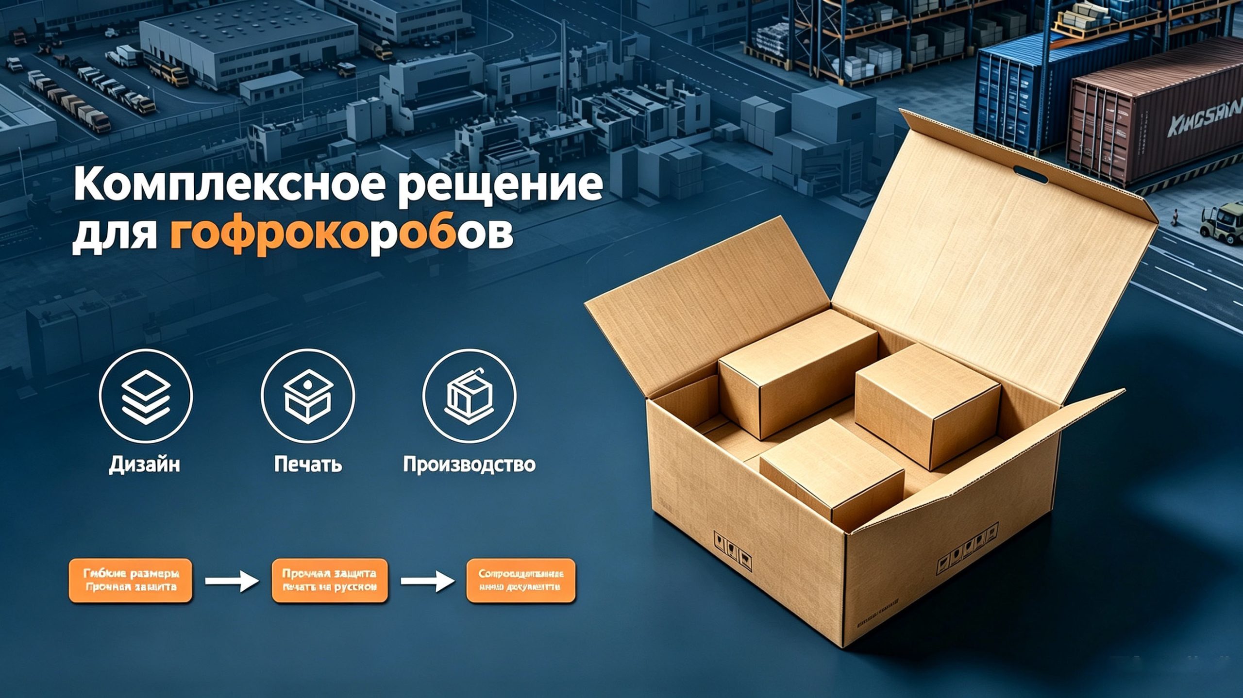 Комплексные услуги по изготовлению гофрокартонн...