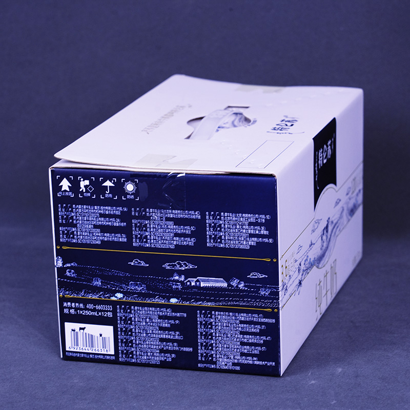 Цветной картонный ящик для молока