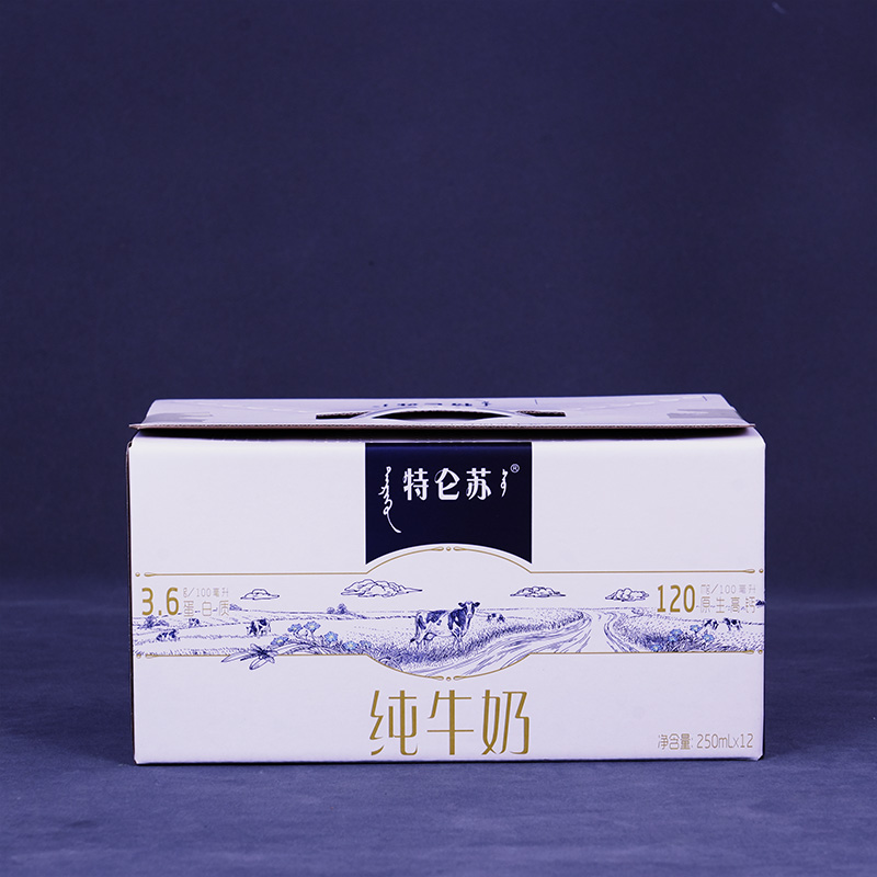 Цветной картонный ящик для молока