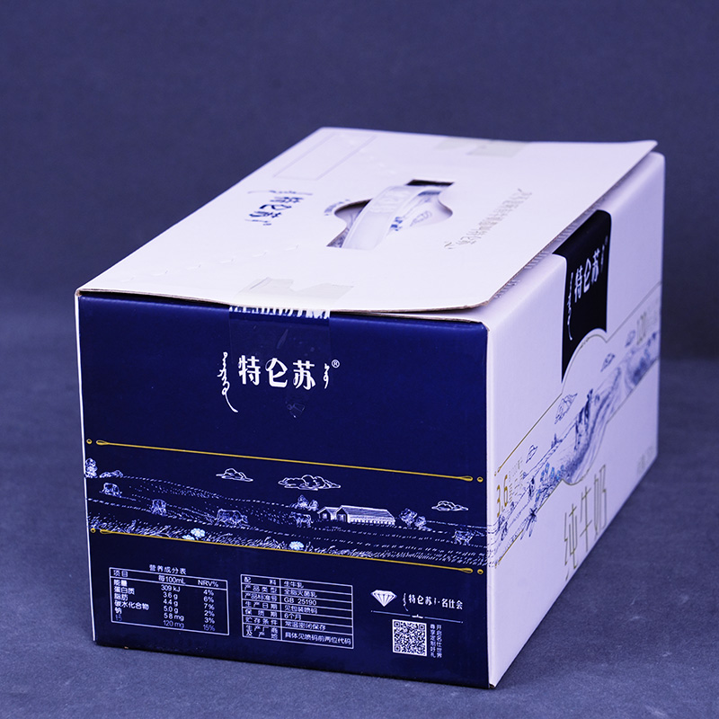 Цветной картонный ящик для молока