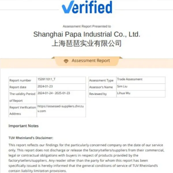 Shanghai Papa в очередной раз получила сертификат TUV