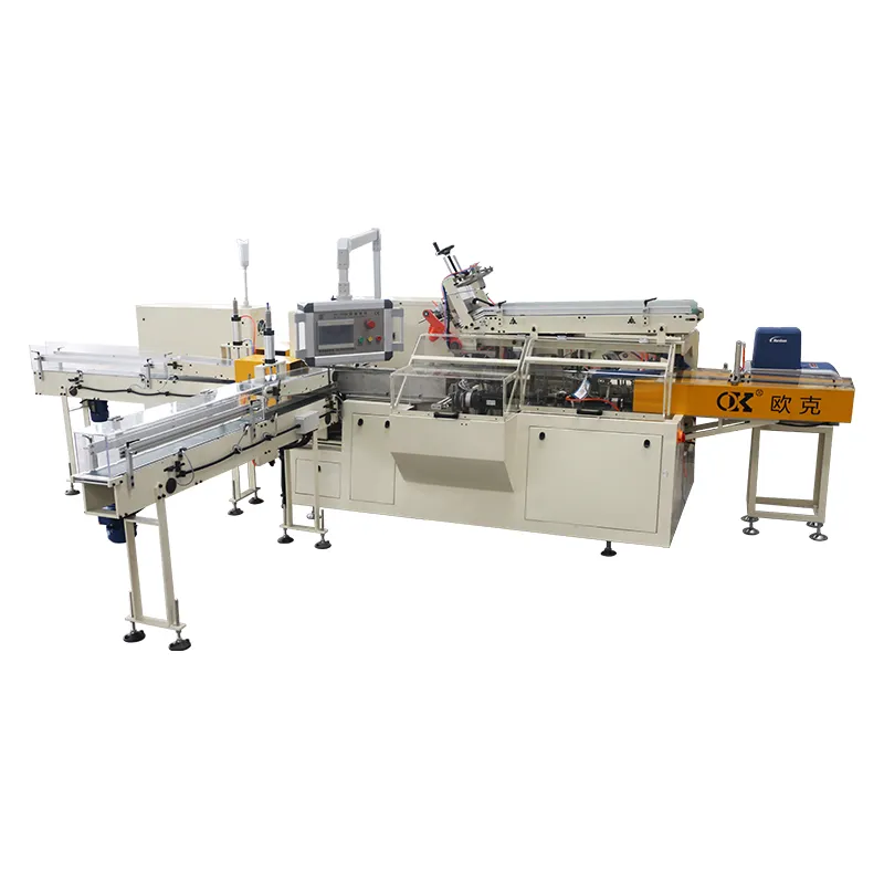 OK-100B Полностью автоматическая машина для упаковки коробочных салфеток в картонные короба