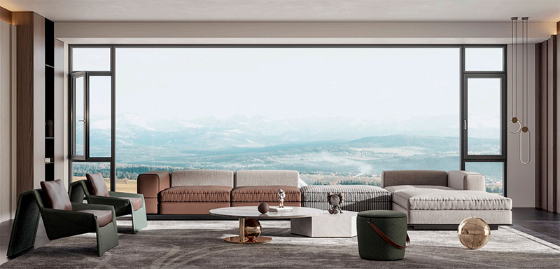 Серия Айцзя-110 распашное окно с терморазрывом