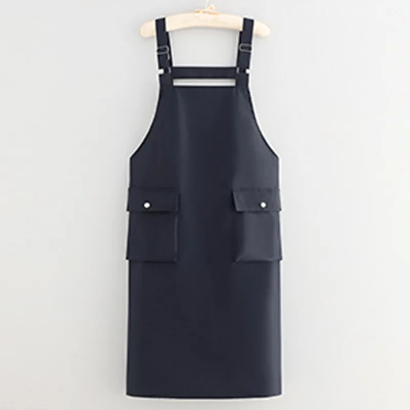 Цзяцили Минималистичный однотонный удлиненный регулируемый фартук на лямках для домашней кухни и приготовления пищи водонепроницаемый защита от масла 6733