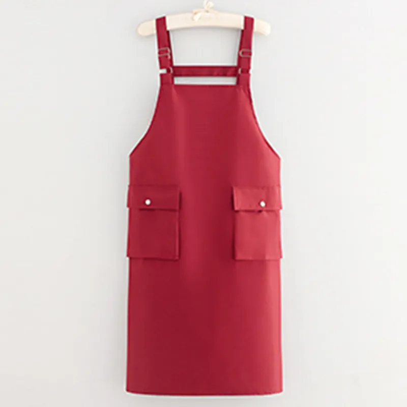 Цзяцили Минималистичный однотонный удлиненный регулируемый фартук на лямках для домашней кухни и приготовления пищи водонепроницаемый защита от масла 6733