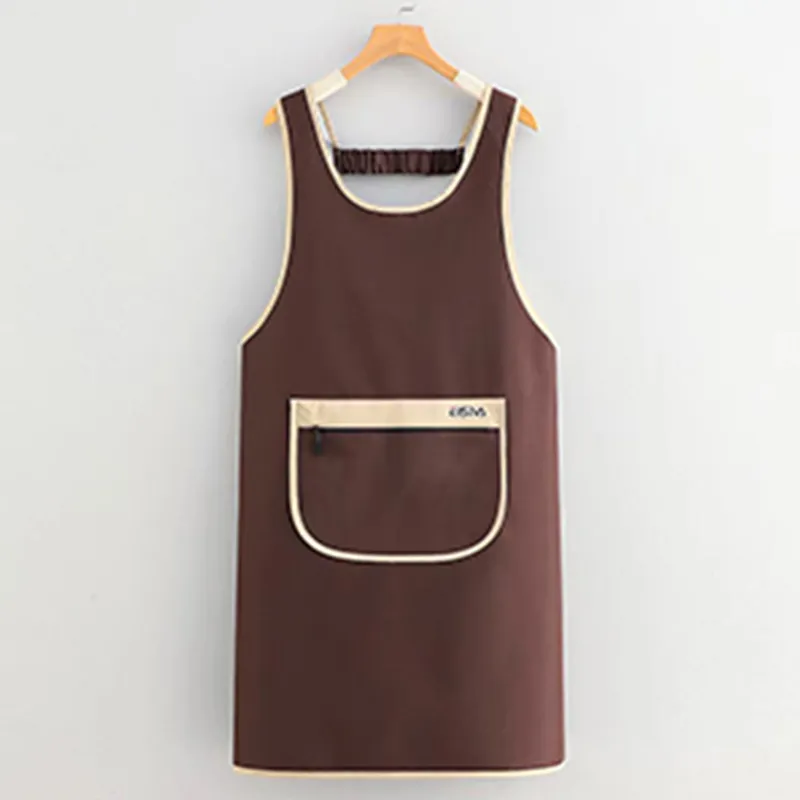 Цзяцили Модный контрастный жилет-фартук с карманом на молнии для домашней кухни водонепроницаемый защита от масла 6760