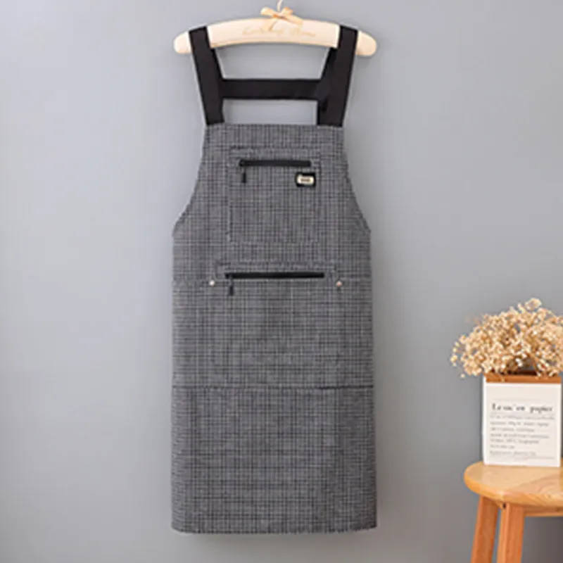 Цзяцили Модный рабочий фартук унисекс многоцветный из плотной хлопковой ткани 6339