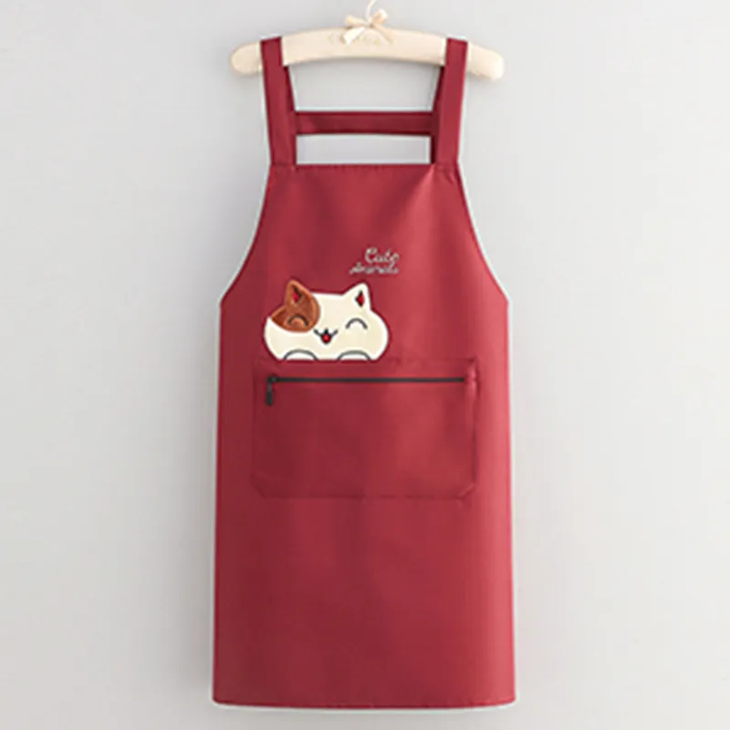 Цзяцили Свежий дизайн с большой мордочкой кошки водонепроницаемый фартук для кухни и домашней работы защита от масла и грязи рабочая одежда износостойкий 6728