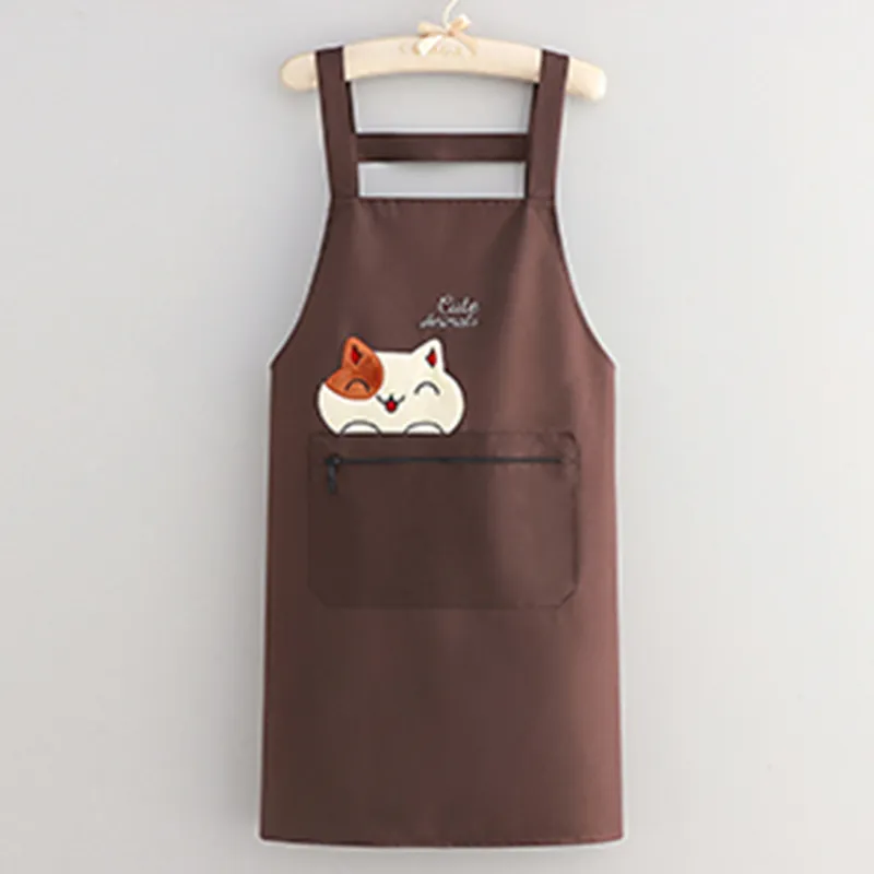 Цзяцили Свежий дизайн с большой мордочкой кошки водонепроницаемый фартук для кухни и домашней работы защита от масла и грязи рабочая одежда износостойкий 6728