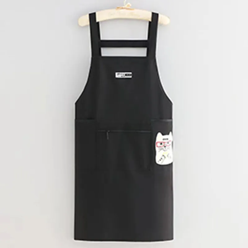 Цзяцили Симпатичный фартук с кошками и карманом на молнии для домашнего приготовления пищи защита от масла и грязи возможность нанесения принта 6756
