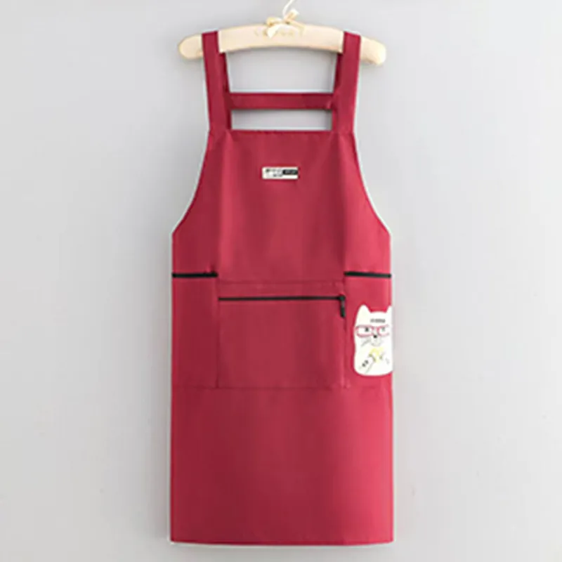 Цзяцили Симпатичный фартук с кошками и карманом на молнии для домашнего приготовления пищи защита от масла и грязи возможность нанесения принта 6756
