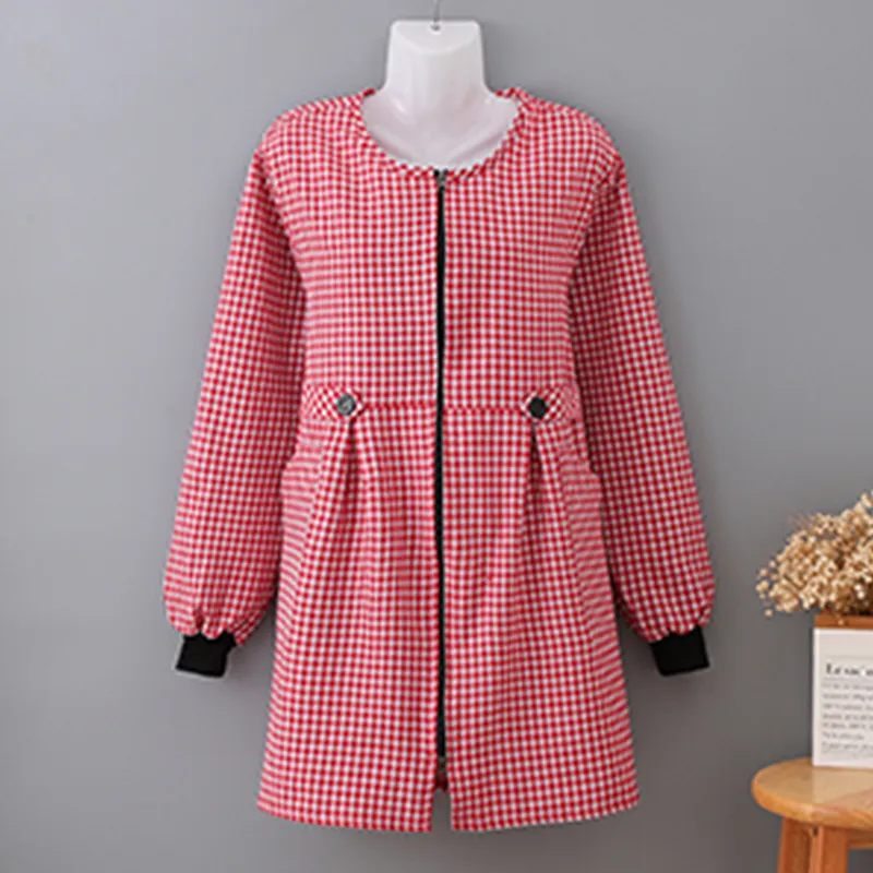 Цзяцили Стильный принцесси фасон фартук домашный с длинными рукавами для приготовления пищи ношение поверх одежды защита от грязи устойчивый к загрязнениям для взрослых 3062