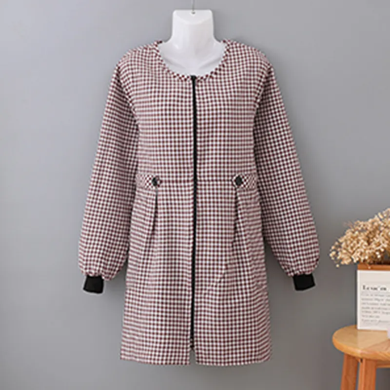 Цзяцили Стильный принцесси фасон фартук домашный с длинными рукавами для приготовления пищи ношение поверх одежды защита от грязи устойчивый к загрязнениям для взрослых 3062