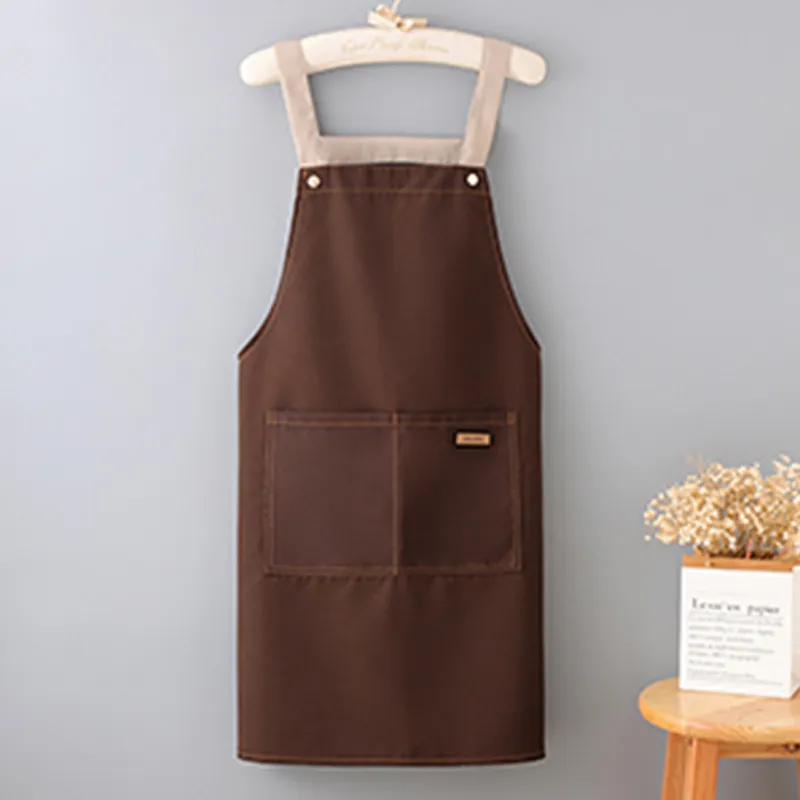 Цзяцили Модный рабочий удлиненный фартук из плотного брезента для дома и общественного питания водонепроницаемый защита от масла износостойкий корейская версия 6379