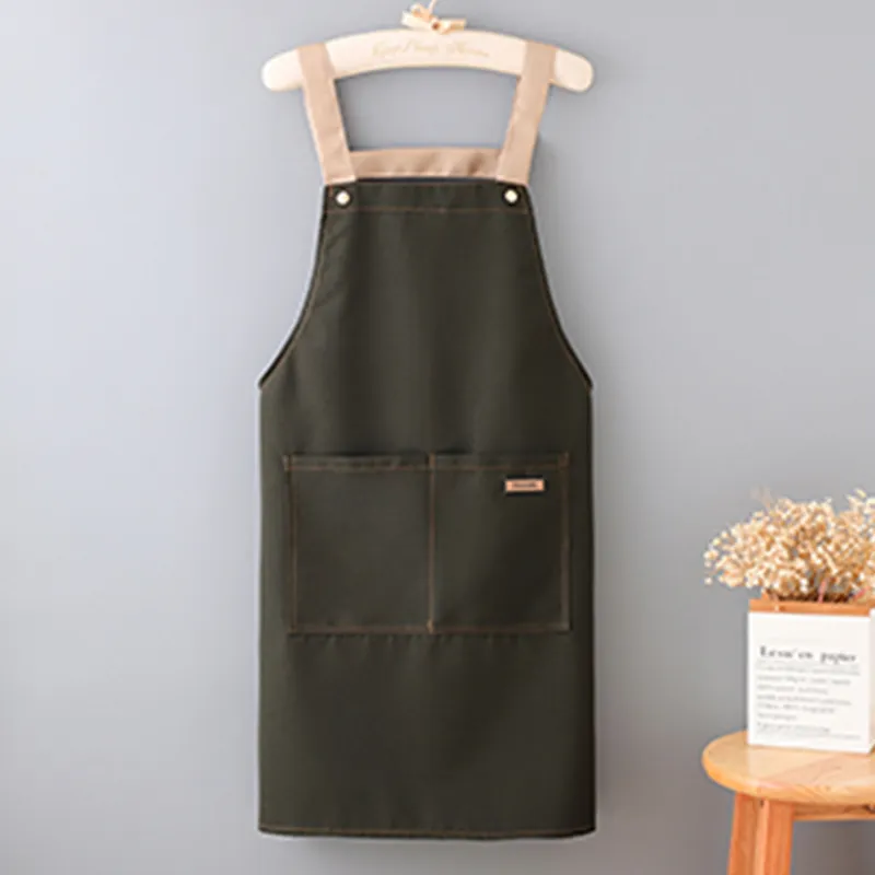 Цзяцили Модный рабочий удлиненный фартук из плотного брезента для дома и общественного питания водонепроницаемый защита от масла износостойкий корейская версия 6379