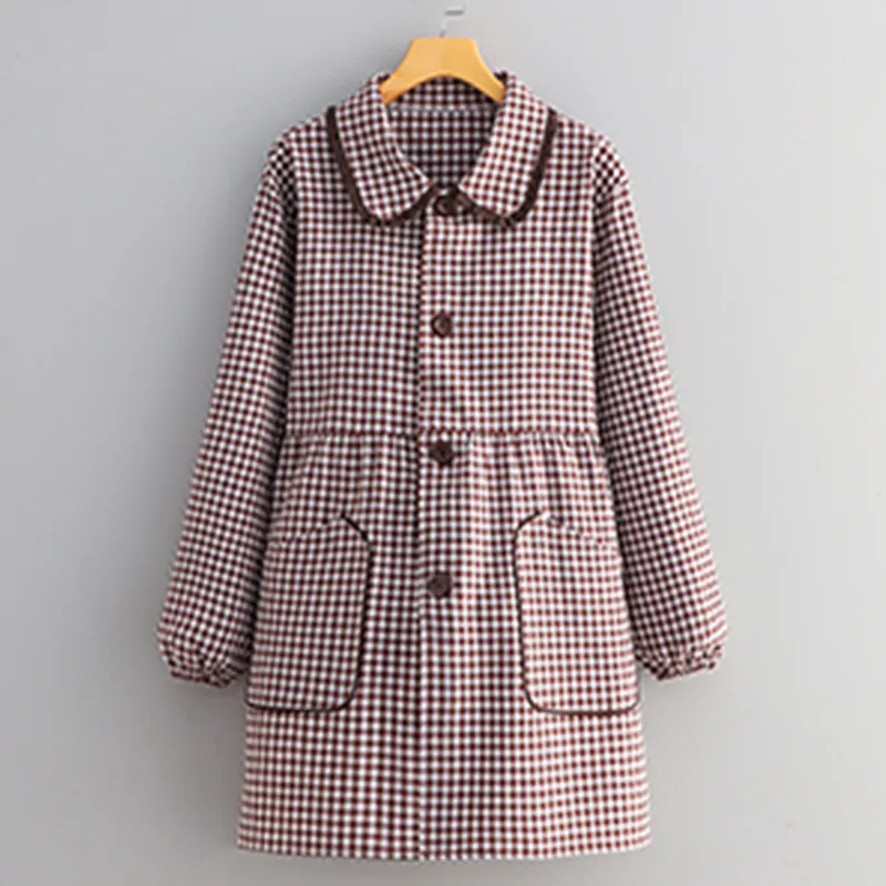 Цзяцили Изящный клетчатый плательный фартук домашный с длинными рукавами для кухни и приготовления пищи ношение поверх одежды защита от пыли и грязи 3731