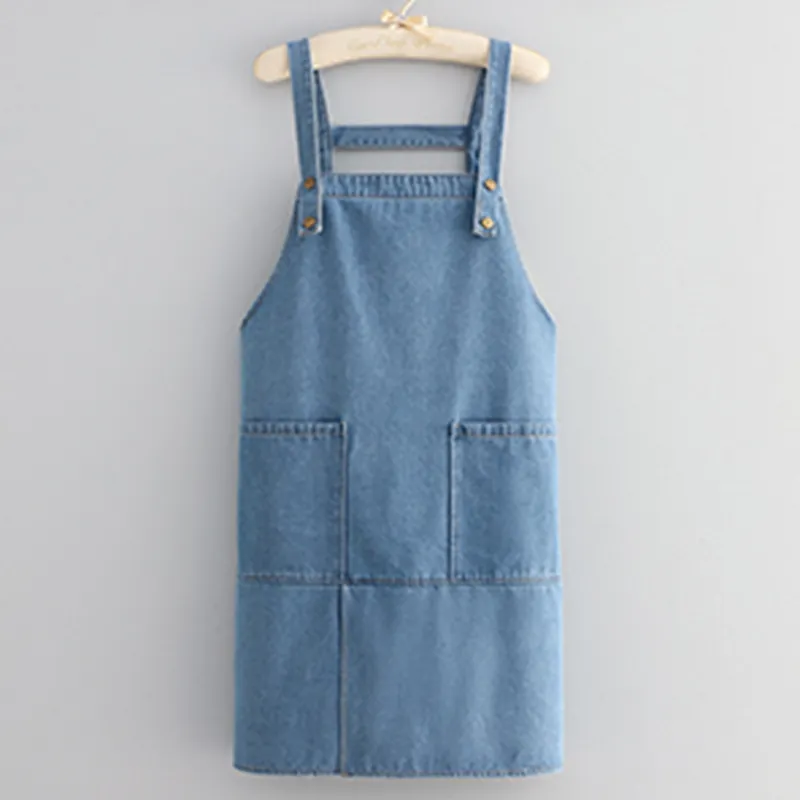 Цзяцили Модный регулируемый джинсовый фартук на лямках для домашнего приготовления пищи и работы по дому защита от пыли износостойкий удобный 6750