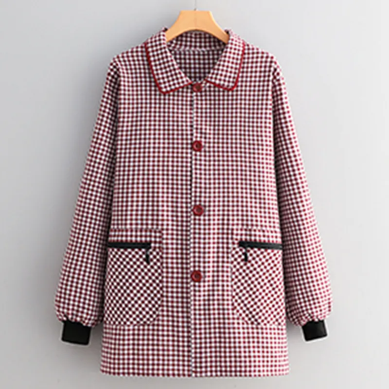 Цзяцили Модный хлопковый фартук домашный с длинными рукавами с отложным воротником для домашнего приготовления пищи защита от пыли и грязи устойчивый к загрязнениям рабочая одежда 3722