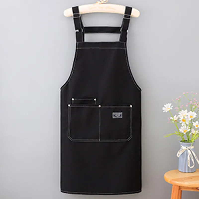 Цзяцили Минималистичный однотонный водонепроницаемый брезентовый фартук для кухни защита от масла и грязи рабочая одежда для кофейни возможность нанесения логотипа 6350