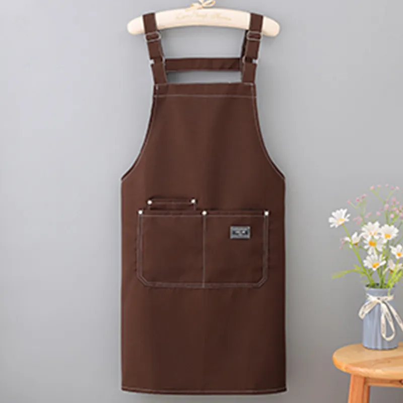 Цзяцили Минималистичный однотонный водонепроницаемый брезентовый фартук для кухни защита от масла и грязи рабочая одежда для кофейни возможность нанесения логотипа 6350