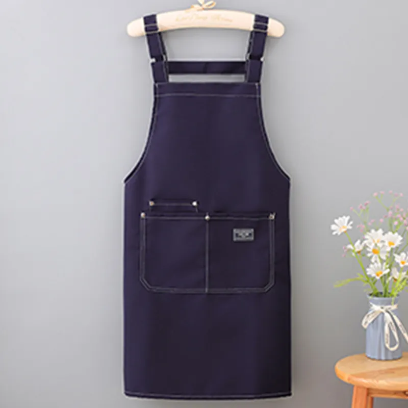 Цзяцили Минималистичный однотонный водонепроницаемый брезентовый фартук для кухни защита от масла и грязи рабочая одежда для кофейни возможность нанесения логотипа 6350