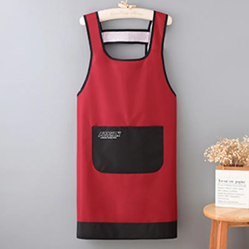 Цзяцили Однотонный минималистичный водонепроницаемый рабочий жилет-фартук для мужчин и женщин увеличенного размера для работы и дома защита от масла и грязи 6377