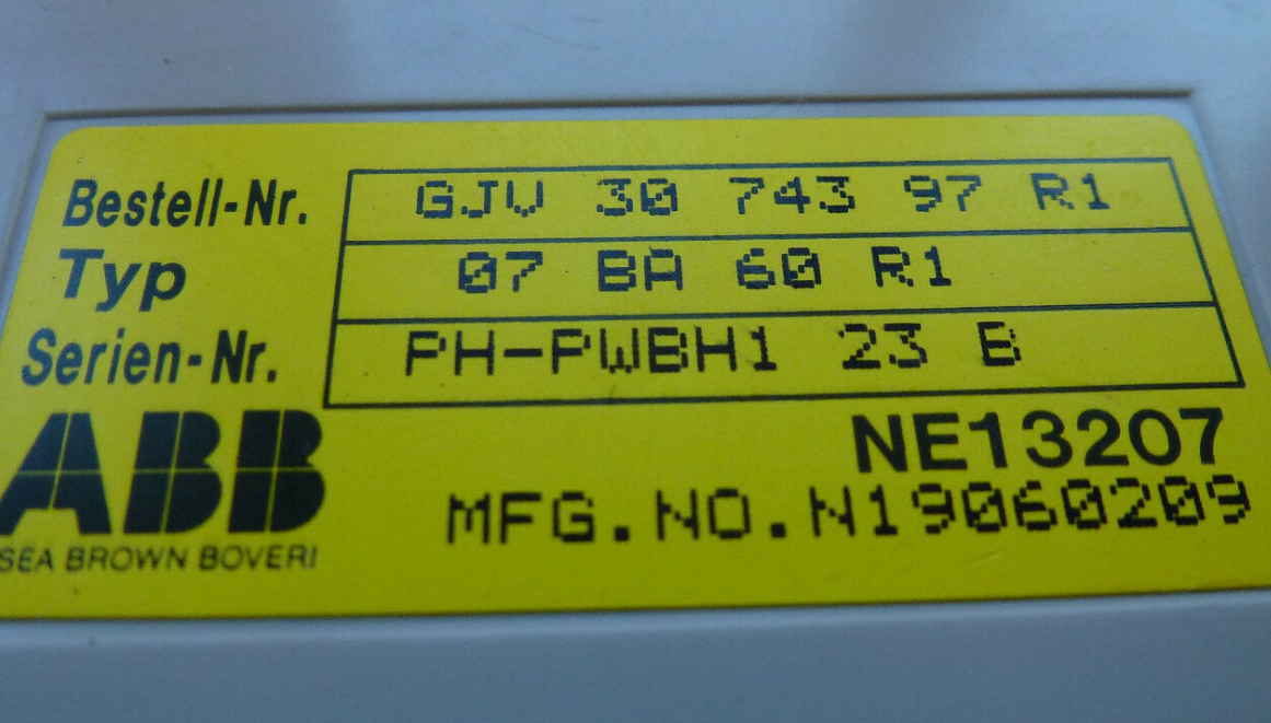 ABB 07BA60 GJV3074397R1