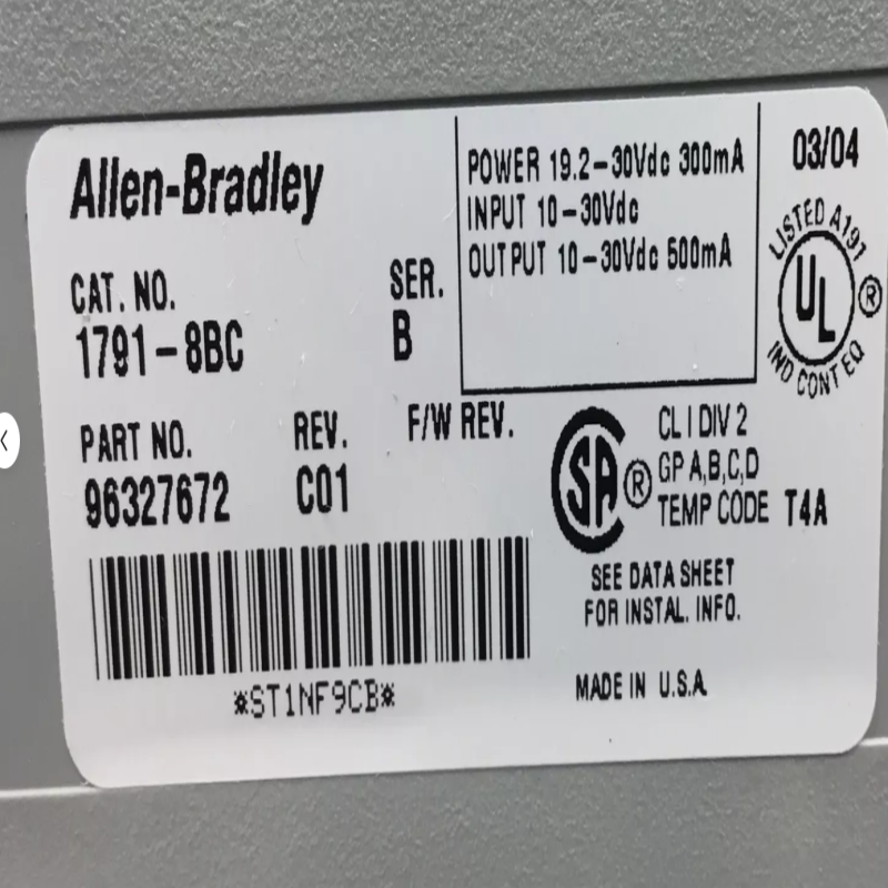 Allen-Bradley 1791-8BC, 24 В постоянного тока, 16 точек: 8 входов/8 выходов
