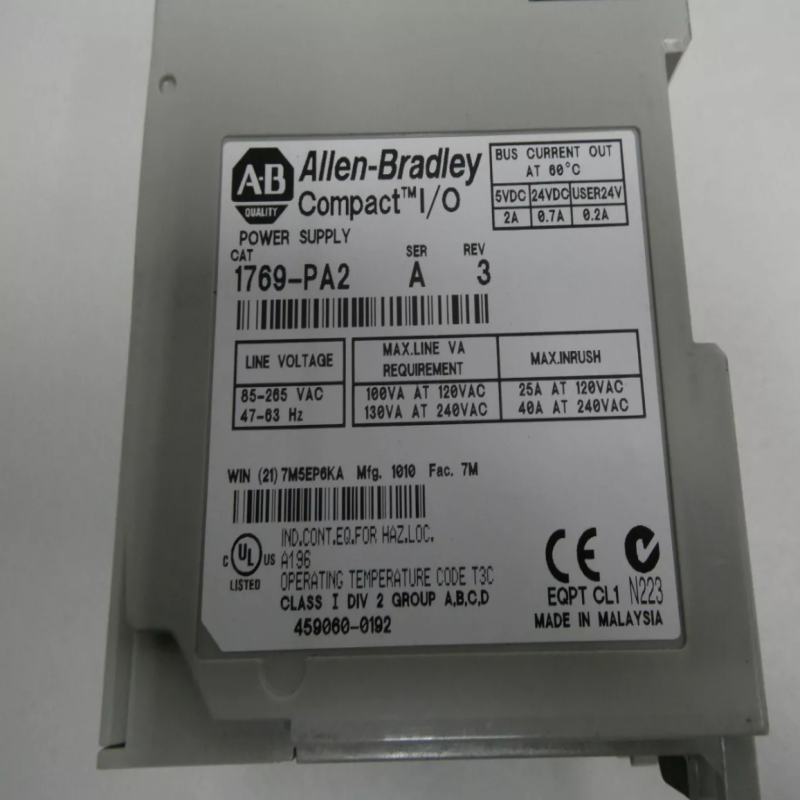 Allen-Bradley 1769-PA2 ISA 1769 log IX.
