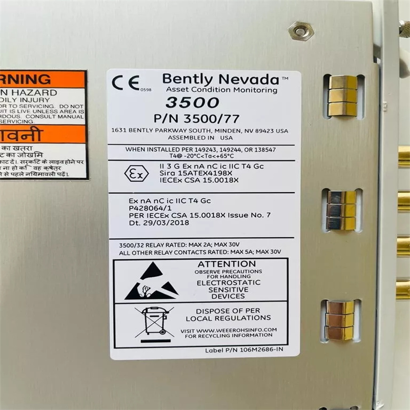 Bently Nevada 3500/77 М-03-00 143729-01 Модуль ввода-вывода давления в баллоне с внутренними выводами