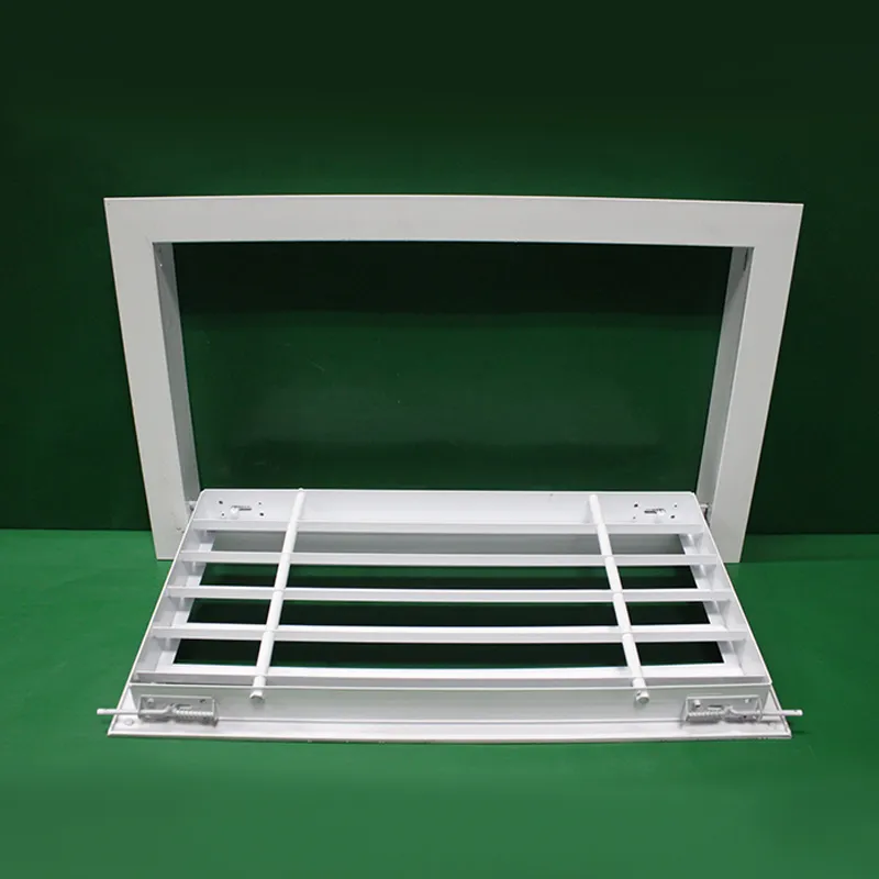 Вытяжной жалюзийный воздухораспределитель с откидной дверцей из алюминиевого сплава