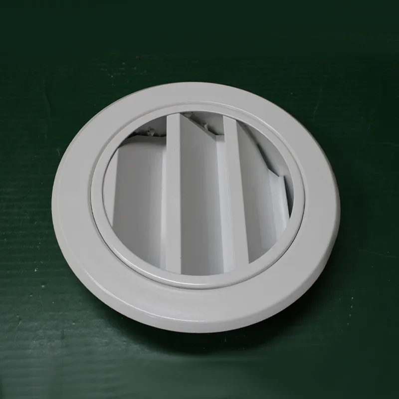 Круглый воздухораспределитель с дождезащитными жалюзи  из алюминиевого сплава